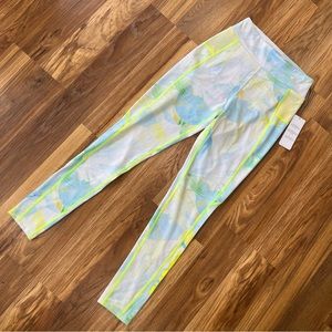GUESS Legging S Abstract Flowers Alice White Blue Yellow Neon Small
